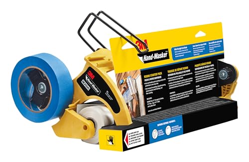 3M Hand-Masker M3000 Set aus Vorkonfektionierter Abdeckfolie und Abdeckband - Ideal für Fenster, Türen, Badewannen und andere Oberflächen - Effektiver Schutz vor Farbspritzern von 3M