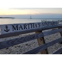 Hand Geschnitzt Verwitterte Martha Es Vineyard Zeichen von HandCarvedSignsCo