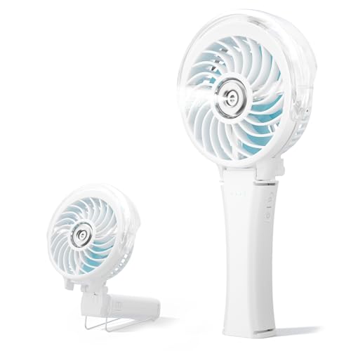 HandFan Handventilator 2025 Verbesserter Tragbarer Sprühventilator, 34ML Wassertank, tragbarer persönlicher Zerstäuber, wiederaufladbar, Faltbar Akku Sprüh-Wassernebel-Ventilator von HandFan