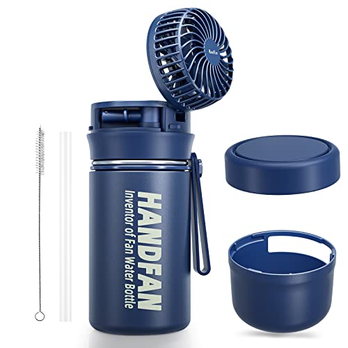 HandFan Wasserflasche Edelstahl Sport, BPA-freie Isolierflasche | Auslaufsichere Trinkflasche für Kohlensäure geeignet Fahrrad Wasserflasche Thermo für,Schule, Fitness von HandFan