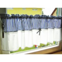 Landhausgardine Maritim, Streifen, Bistrogardine von HandGemachtShop