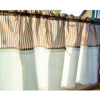 Landhausgardine Maritim, Streifengardine, Maßgardine von HandGemachtShop