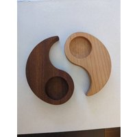 Ying Und Yang Kerzenhalter Aus Holz von HandMadeSmyrnaArt