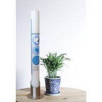 Taufkerze | Kommunionkerze Für Jungen Mit Namen Und Datum Beschriftet Blau Verschiedene Größen Verfügbar von HandMakeCandle