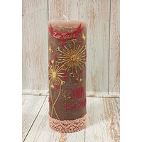 Taufkerze Rustikal Mädchen Pusteblumen, Schmetterlinge von HandMakeCandle