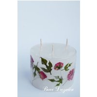 Handgemachte Duftkerze Mit Echten Rosen, Home Decor Handgemachte Duftkerze Mit Echten Rosen, Home Decor von HandPaintedGlassVase