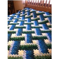 Hand Gequiltet King Size Quilt Weaver Fever Design von HandSewnByPeggy