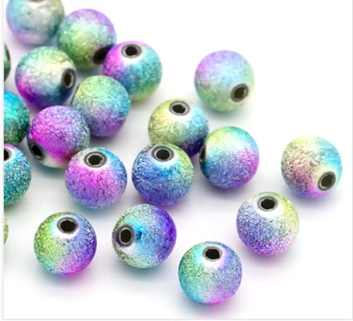 100 Acrylperlen Kunststoffperlen, 8mm - Stardust Perlen, Sternenstaubperlen - farbige, bunte zum basteln, Bastelperlen Perlen zum fädeln auffädeln Schmuckherstellung DIY von Handarbeit - Lieblingsladen