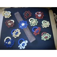 6 Serviettenringe in Blumenform von Handarbeitstraum