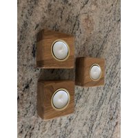 1Erteelichthalter Aus Massiv Holz Eiche in Eckig Und 100%handgefertigt.der Leicht Schräg Laufende Maserung, Sehr Edel von HandcrafVonKarlheinz