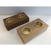 2Erteelichthalter Aus Fertig Parkett Eiche Oder Ged. Coupal in Eckig 100%handgefertigt von HandcrafVonKarlheinz