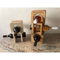 Stabiles Edles Weinregal/ Weinständer Zum Stecken Aus Holz Für 2/3/4/5 Weinflaschen. in Ahorn Oder Eiche Unternander Mischbar von HandcrafVonKarlheinz