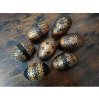 Echte Gänse-Eier Schwarz-Gold, Ostereier Als Deko, Handdekoriert, Ostergeschenk, Osterdekorationen, Handbemalt, 9-10 cm von HandcraftArtOfficial