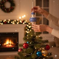 Handgefertigte Weihnachtsbaum-Baumspitze Aus Glas Mit Wachsmalerei 8x30 cm Muster #64 Handgefertigte Weihnachtsbaum-Baumspitze Aus Glas Mit Wachsmalerei 8x30 cm Muster #64 von HandcraftArtOfficial