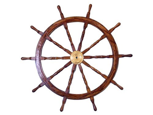 Handcrafted Model Ships Deluxe Class Wood and Brass Decorative Ship Wheel 36" - Nautical Home Decoration Gifts by Handcrafted Model Ships LLC Handcrafted Model Ships Deluxe Class Wood and Brass Decorative Ship Wheel 36" - Nautical Home Decoration Gifts by Handcrafted Model Ships LLC von Handcrafted Model Ships