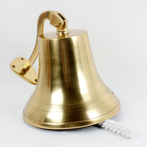 Aluminium-Schiffsglocke AL 1845 (Messinggewinde-Design, 22,9 cm) von Handcrafted Trading Co.