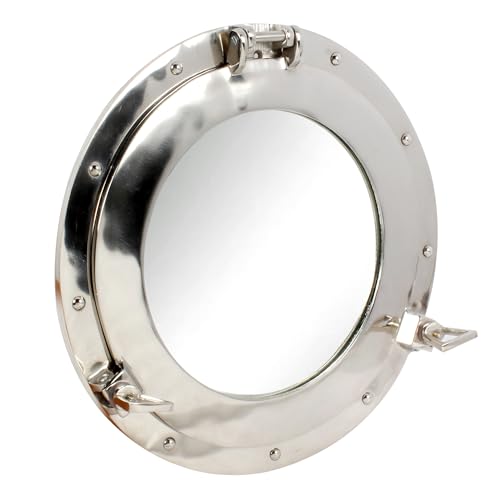 Handcrafted Trading Co. Bullaugenglas aus Aluminium mit Nickel-Finish, Größe: 30,5 cm Handcrafted Trading Co. Bullaugenglas aus Aluminium mit Nickel-Finish, Größe: 30,5 cm von Handcrafted Trading Co.