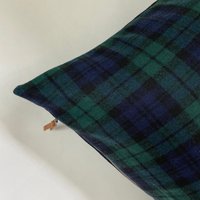 Navy Karierten Wollkissen Grün Navy Bezug Reißverschluss-Leder Ziehen 24 "22" 20" 14x24Mit Pendleton Wolle Einweihungsparty Geschenk von Handcraftedbymisa