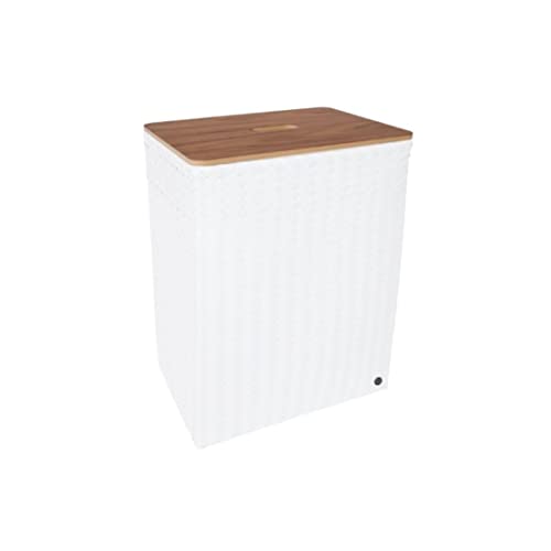 Handed By Grand superb & lid Open Basket Rectangular White superb with Wooden lid von Handed By