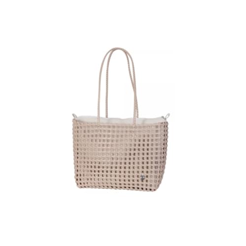 Handed By Maze Leisure Bag Fat Strap caffè Latte Size L with Pearl White Separate innerbag with Zip Closure von Handed By