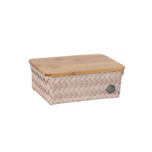 Handed By Top Fit small Basket Rectangular caffè Latte small with Bamboo Cover Handed By Top Fit small Basket Rectangular caffè Latte small with Bamboo Cover von Handed By