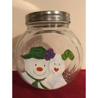 Cookie/Treat Jar.snow Globus, Schneemann Keks Glas. Lehrer Geschenk von HandedOnAPlate