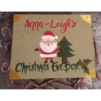 Personalisierte Christmas Eve Box-Holz Handbemalt Box von HandedOnAPlate
