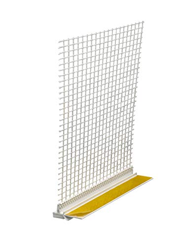 10x Handelskönig Anputzleiste 9 mm mit Gewebe und Lippe je 260 cm Schutzlippe Putzleiste Putzprofil Fensterleiste Fasssade Außen von Handelskönig