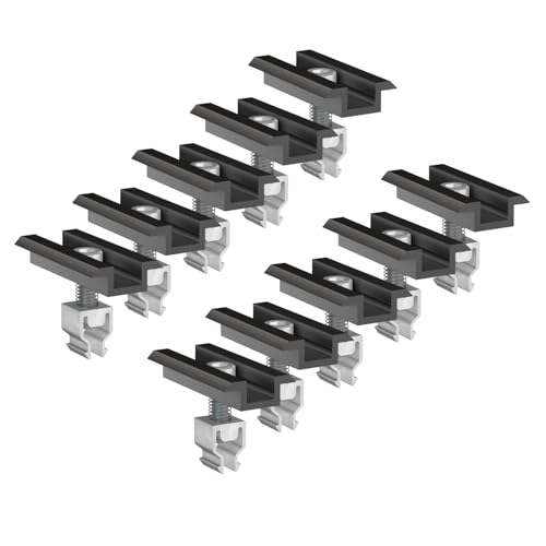 10x Handelskönig Mittelklemme "Klickfix" schwarz zur Befestigung von Solarmodulen mit einer Rahmenhöhe von 30 - 40 mm von Handelskönig