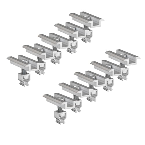 10x Handelskönig Mittelklemme "Klickfix" silber zur Befestigung von Solarmodulen mit einer Rahmenhöhe von 30 - 40 mm von Handelskönig