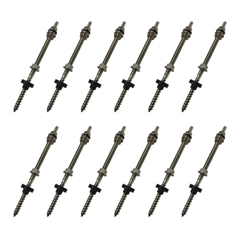 12x Handelskönig Stockschraube M10 x 250 mm V2A mit Dichtung & Sperrzahnmutter zur Montage von PV-Anlagen, rostfrei & wetterfest von Handelskönig
