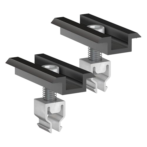 2x Handelskönig Mittelklemme "Klickfix" schwarz zur Befestigung von Solarmodulen mit einer Rahmenhöhe von 30 - 40 mm von Handelskönig