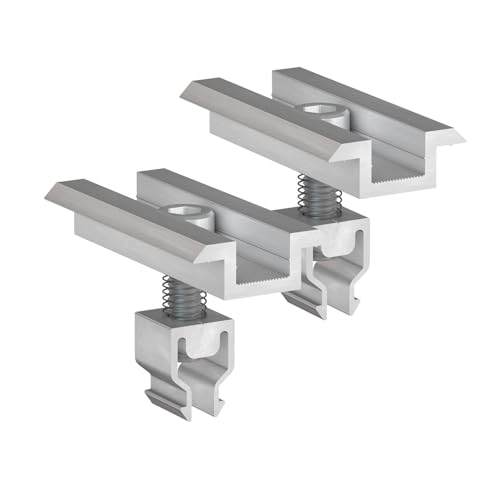 2x Handelskönig Mittelklemme "Klickfix" silber zur Befestigung von Solarmodulen mit einer Rahmenhöhe von 30 - 40 mm von Handelskönig