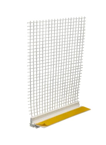 30x Handelskönig Anputzleiste mit Gewebe und Lippe 9 mm je 140 cm = 42 m Putzleiste Fensterleiste Verputzleiste Fensterprofil mit Schutzlippe von Handelskönig
