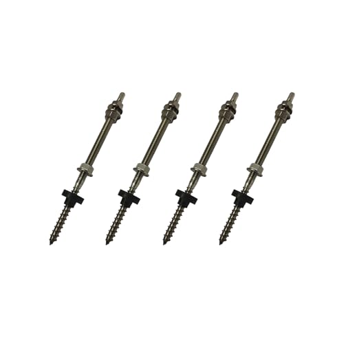 4x Handelskönig Stockschraube M10 x 250 mm V2A mit Dichtung & Sperrzahnmutter zur Montage von PV-Anlagen, rostfrei & wetterfest von Handelskönig