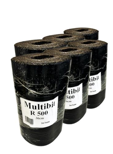 6x Handelskönig Mauersperrbahn R500 besandet 30 cm Bitumen Isolierpappe Isolierung Mauersperre Sperrbahn von Handelskönig