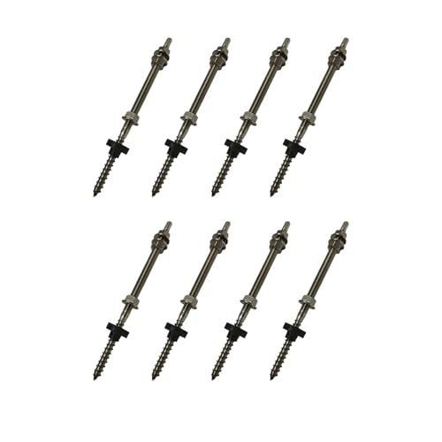 8x Handelskönig Stockschraube M10 x 200 mm V2A mit Dichtung & Sperrzahnmutter zur Montage von PV-Anlagen, rostfrei & wetterfest von Handelskönig