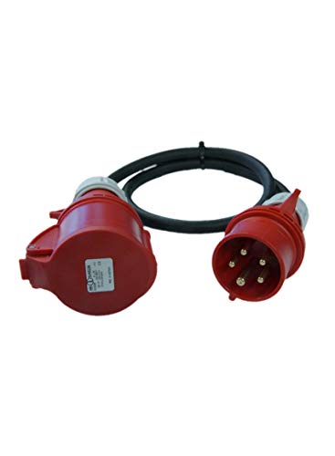 Adapterleitung 16 A / 5-polig auf 32 A / 5-polig mit 50 cm Gummileitung e-peitsche cee adapter gummikabel von Handelskönig