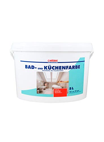 Bad & Küchenfarbe weiss 5 Liter matt Innenfarbe Badfarbe Dispersionsfarbe Renovierung Wilckens ca. 30 m² Feuchtraum Innenputz von Handelskönig