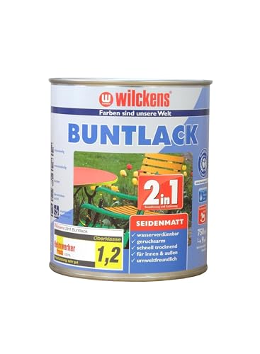 Buntlack 2in1 seidenmatt Reinweiß - RAL 9010 Lack Lackfarbe Wilckens 750 ml Innen & Außen von Handelskönig