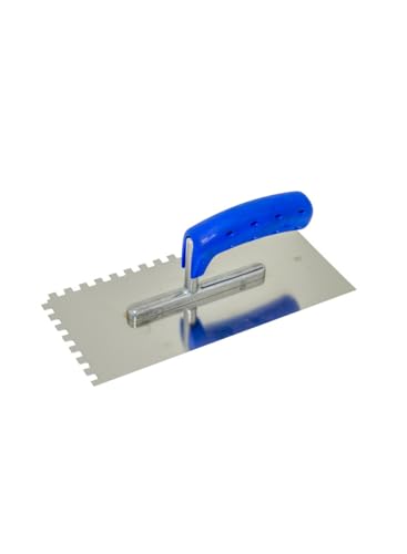 Glätter mit Softgriff gezahnt 10 x 10 mm Glättekelle Kelle rostfrei Glättscheibe Zahnkelle Glättekelle mit Zahnung Zahnglättkelle von Handelskönig
