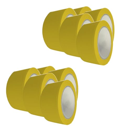 Handelskönig 10 x PVC-Schutzband gelb 50 mm x 33 m gerillt Putzerband Putzband Klebeband Abklebeband von Handelskönig