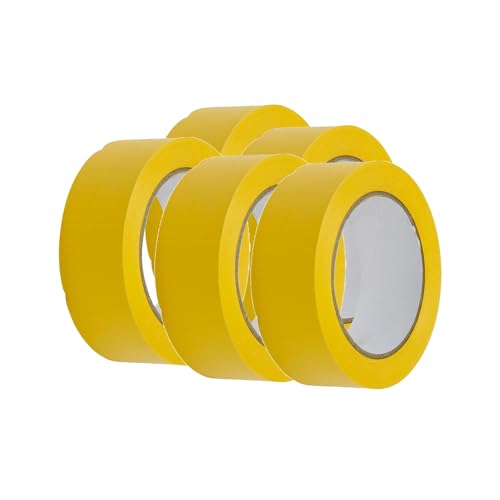 Handelskönig 5 x PVC-Schutzband gelb 38 mm gerillt Klebeband Putzerband Putzband von Handelskönig