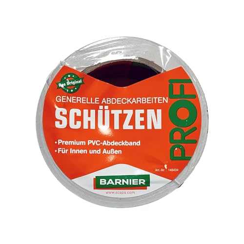 Handelskönig Barnier 6096 Putzerband 50 mm x 33 m Schutzband PVC-Schutzband Klebeband Putzerband Scapa von Handelskönig