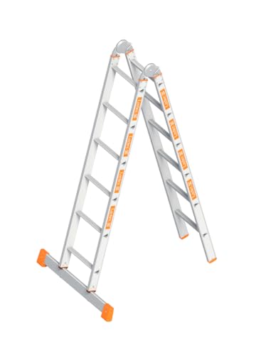 Layher Klappleiter 2 x 6 Sprossen / 180 cm - 359 cm Länge Leiter Bauleiter Stehleiter Anlegeleiter Sprossenleiter von Handelskönig