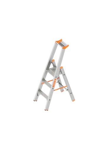 Layher Stufenstehleiter einseitig begehbar 3 Sprossen / 140 cm TOPIC 1064 Stehleiter Leiter Stufenleiter Bauleiter Leiter ALU von Handelskönig