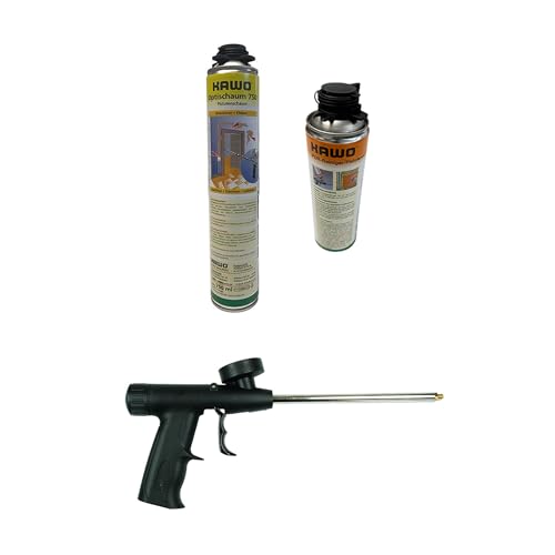 Pistolenschaum Set 1 x 750ml + 1 Reiniger + 1 Pistole PU-Schaum Bauschaum Füllschaum Dämmschaum von Handelskönig
