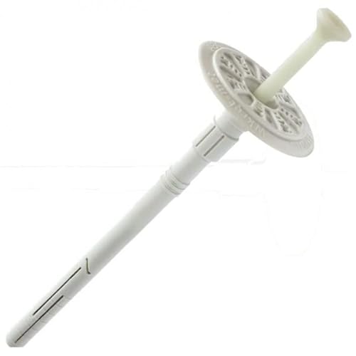 Versenkbarer Dämmstoffdübel Fixplug 8 x 130 mm - Schlagdübel mit Kunststoffnagel &Teleskopschaft zur Befestigung von Dämmplatten WDVS - 200 Stück von Handelskönig