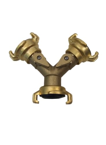 Handelskönig Y-Verteiler mit Kupplungen und Absperrhahn 2-Wege-Verteiler GEKA Messing Kupplung von Handelskönig