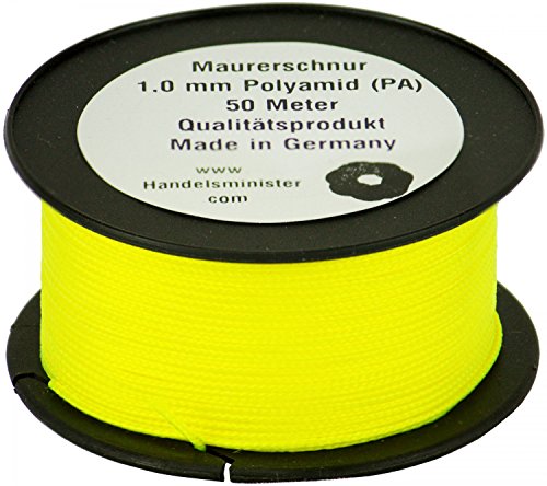 1mm Maurerschnur 50m neongelb Pflasterschnur Richtschnur Lot Verlegeschnur gelb PA Polyamid von Handelsminister.com